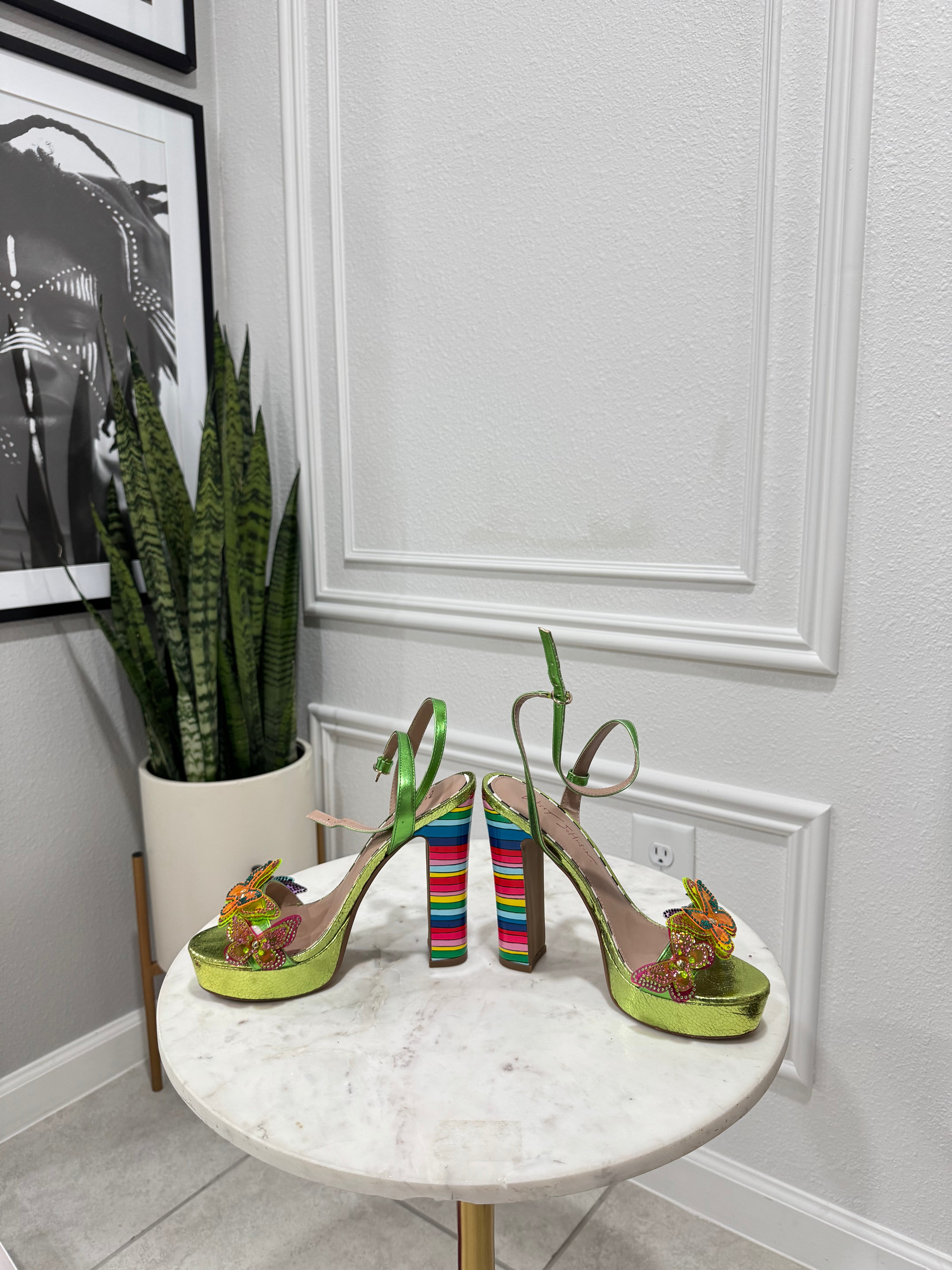 Betsy Johnson: Candystriped Platform Heels