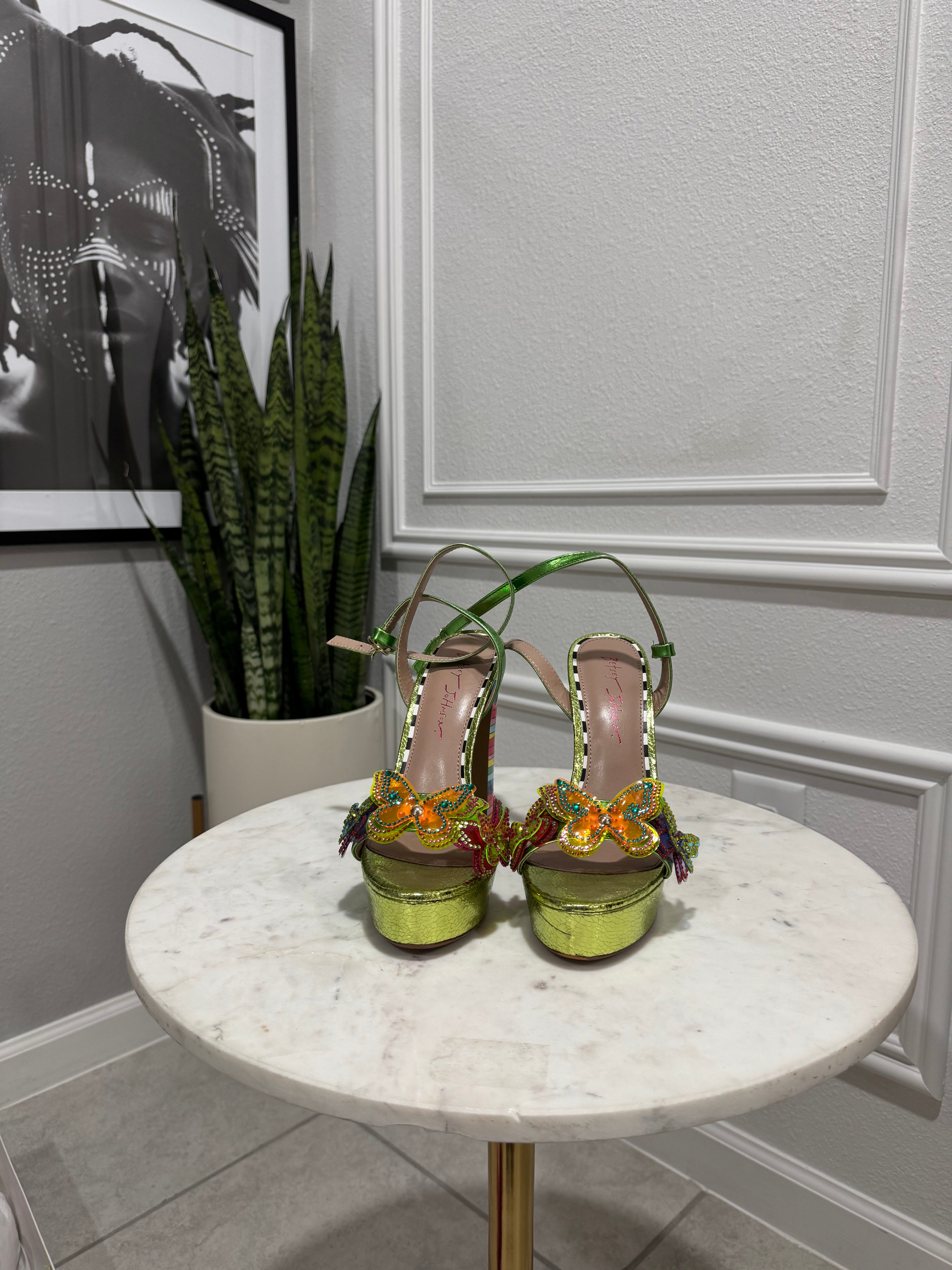 Betsy Johnson: Candystriped Platform Heels