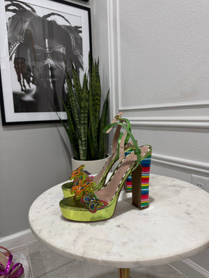 Betsy Johnson: Candystriped Platform Heels