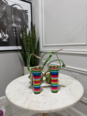 Betsy Johnson: Candystriped Platform Heels