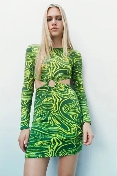 Marble Swirl Mini Dress