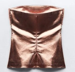 Metallic Bronze Strapless Top (BRAND NEW W/TAGS)