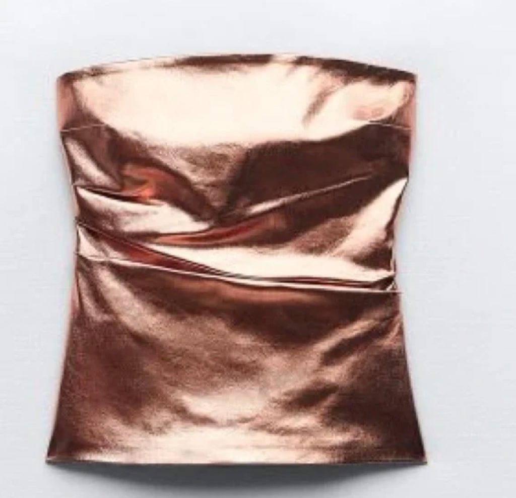 Metallic Bronze Strapless Top (BRAND NEW W/TAGS)